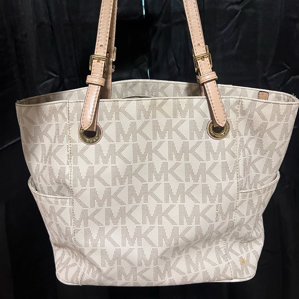 Michael Kors Cream Monogram Tote
